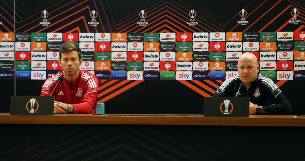 Пресс-конференция Марко Николича и Фёдора Смолова перед матчем с «Лацио»